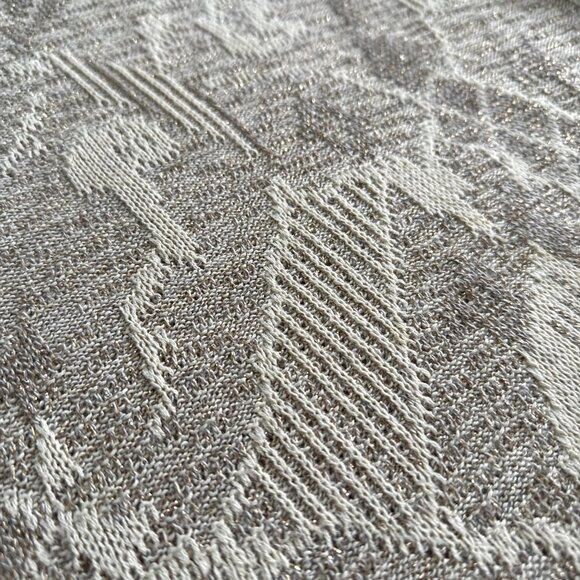 Vintage Impromptu, Sweater / Light Gold Tinsel Inlay / 1980's Style - Picture 2 of 5